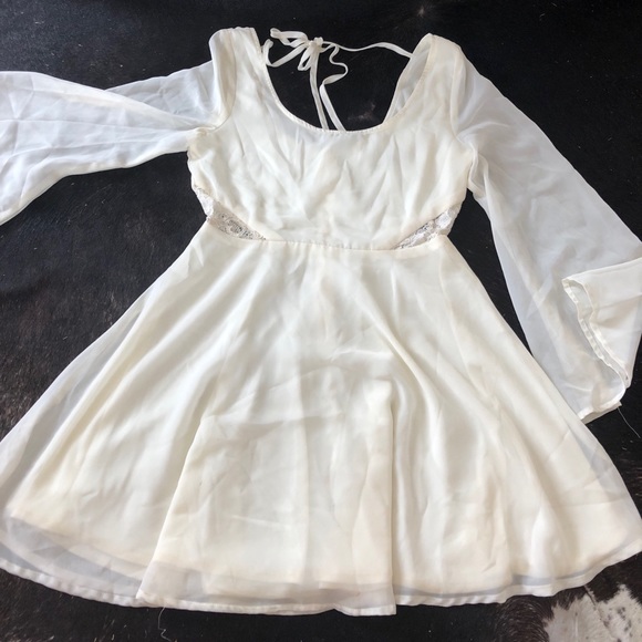 Ivory lace cutout skater dress - Picture 1 of 3